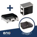 Pack ENO Plancha Bergerac 75 Noir + Desserte Emile HPL et bois + spatule large OFFERTE