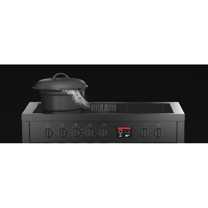 Piano de cuisson Steel ENFASI MISTRAL avec hotte intégrée 90 cm induction
