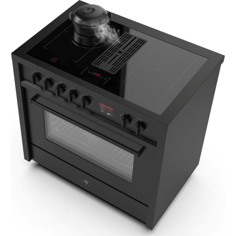 Piano de cuisson Steel ENFASI MISTRAL avec hotte intégrée 90 cm induction