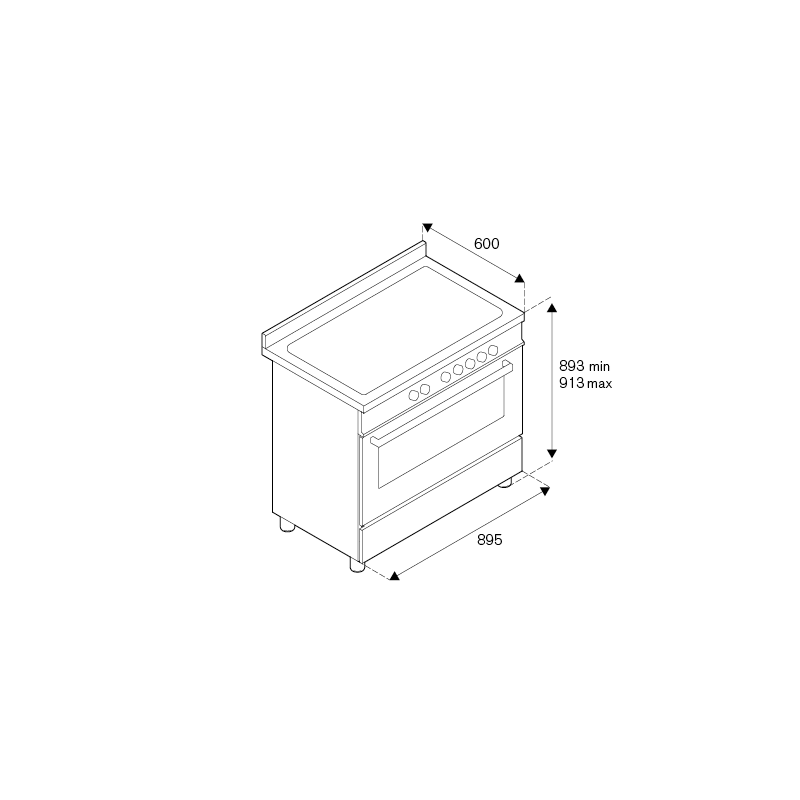 Piano de cuisson BERTAZZONI Professional 90 cm 1 four Mixte